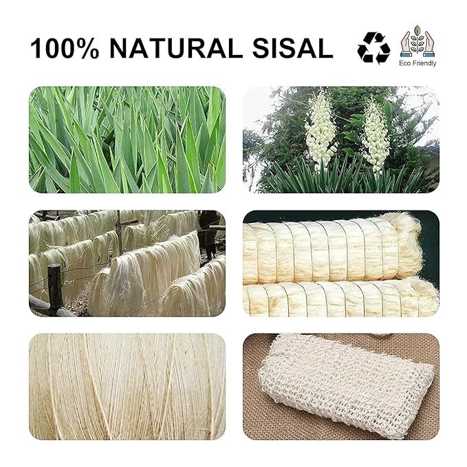 8 Pack Soap Bag Natural Sisal Soap Saver Bag Pouch Mesh Waste Exfoliating Foaming and Drying Soap Holder for Shower