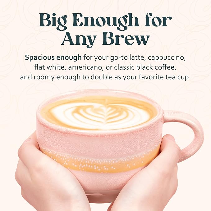NOVA CERAMICS Ceramic Mug - Large Coffee Mug with Handle - 16 oz coffee cups - Microwave & Dishwasher Safe - Gifts For Women Men Him Her - 16oz - Afterglow