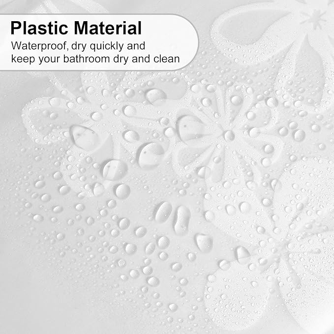 PEVA Shower Curtain, Water Repellent Premium Bathroom Shower Curtain with 3 Magnetic Weights for Shower Stall, Bathtubs