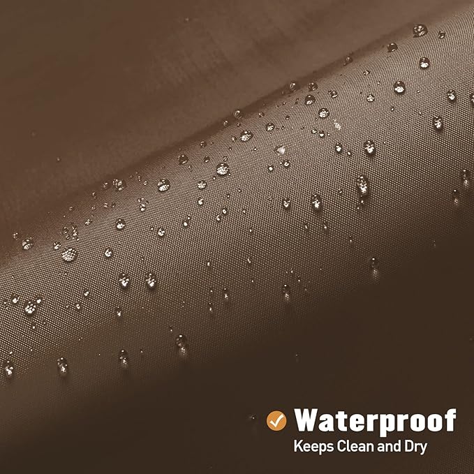 MitoVilla Extra Long Brown Shower Curtain Liner, Fabric Bath Curtain Liner for Hotel Bathroom Decor, Water Proof, Machine Washable, 72 x 84 Inch