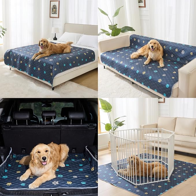 Washable Pee Pads for Dogs, 2 Pack Large 48"x48" Ultra-Absorbent and Leak-Proof Non-Slip Potty Training Pads, Fast Absorbent Pet Whelping Pads, Puppy Playpen Mat for Incontinence, Housebreak, Crate