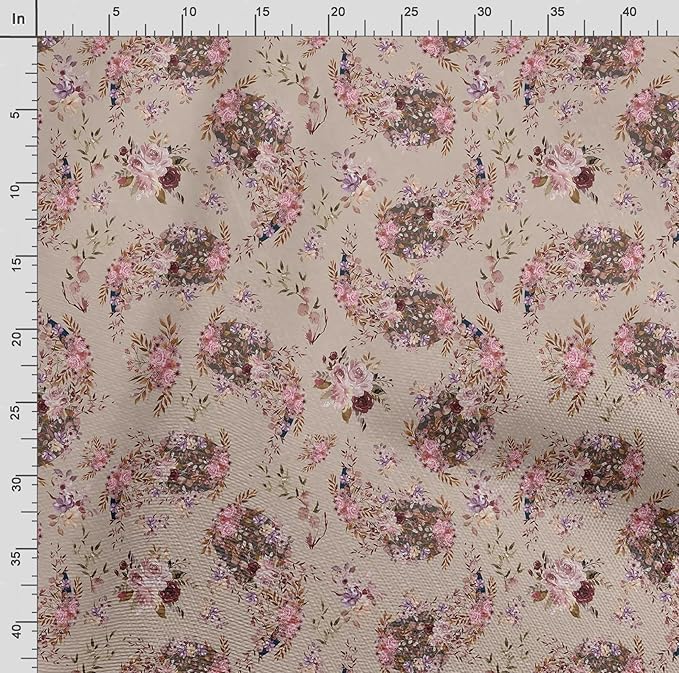 Soimoi Heavyweight Cotton Canvas Fabric Material - 56 Inch Wide, Pink - Asian Print, Ideal for Making Durable Tote Bags, Backpacks, Jackets, Upholstery, Cushions, Outdoor Furniture Covers, 1 Yard