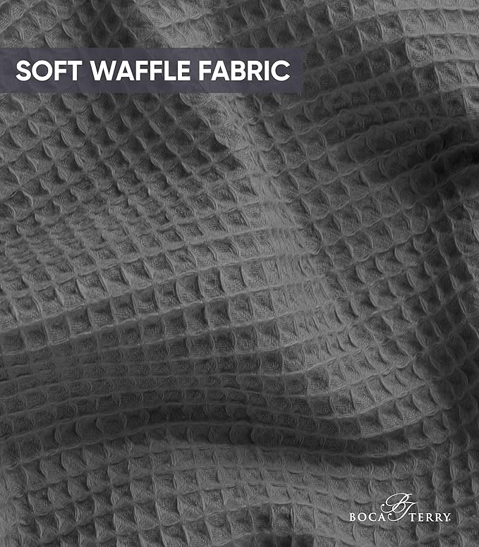 Waffle Robe for Women by BOCA TERRY, Soft Cotton Spa Robes for Summer, Lightweight Knit Waffle Bathrobe, Kimono Bathrobes
