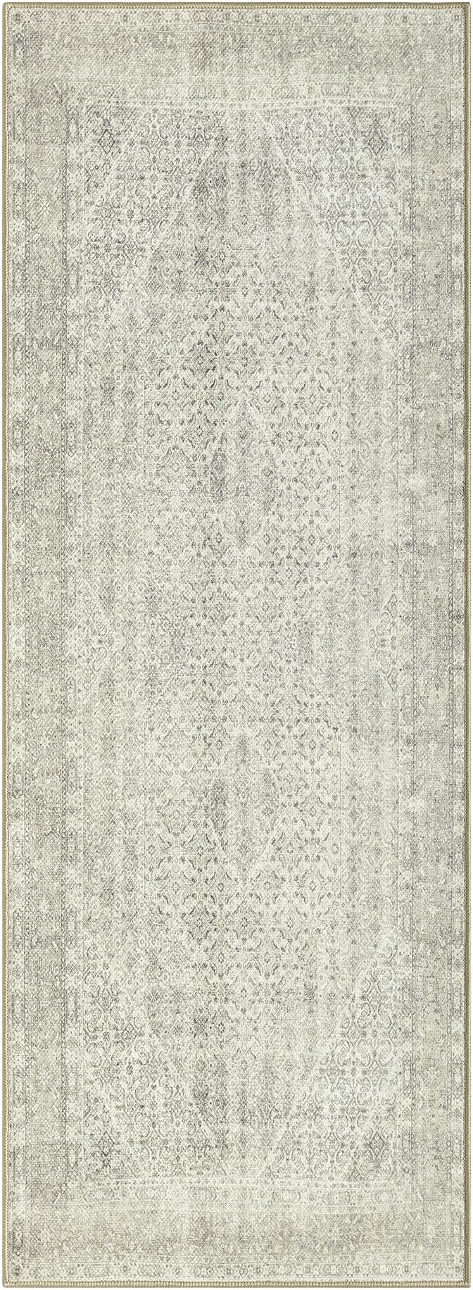 Keen Home Design 30"x144" Rug - Machine Washable Runner Rug with Non-Slip Backing, Ideal for Hallway, Entryway, Kitchen, Laundry Room - Vintage, Easy Clean, Durable, Low Pile - (2'6" x 12')