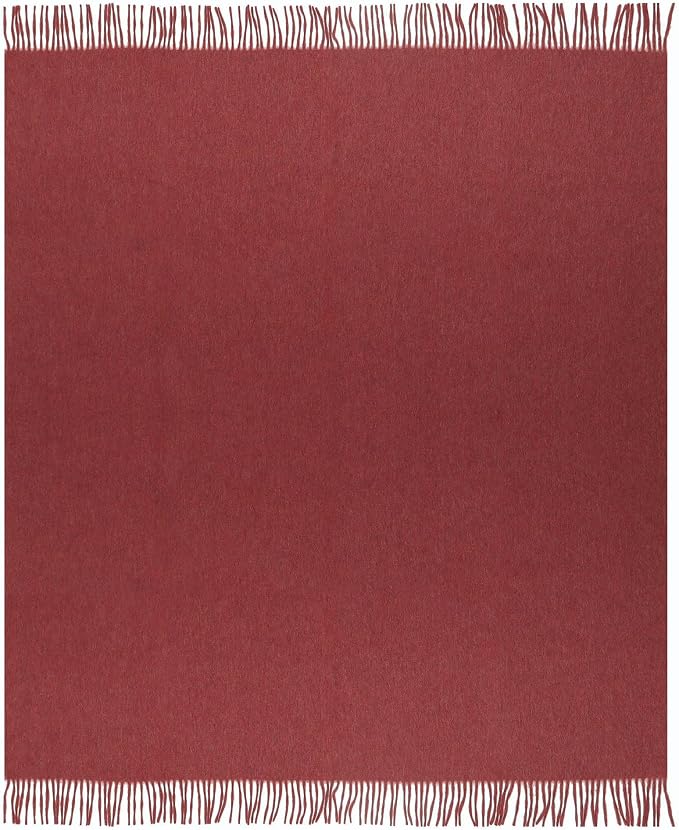 Superfine Alpaca Wool Throw Blanket - Lightweight Alpaca Merino Wool Throw Blankets for Using Indoors or Outdoors | Soft Peruvian Alpaca Blanket Wool Blanket Solid Color 72" x 60" (Red Rose)