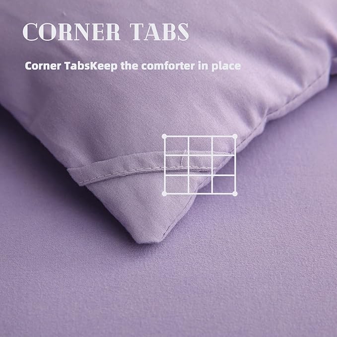 DOWNCOOL Comforters Oversized King Size, Light Purple All Season Duvet, Lightweight Quilt, Down Alternative Hotel Comforter with Corner Tabs (Light Purple, Oversized King 116x98 Inches)