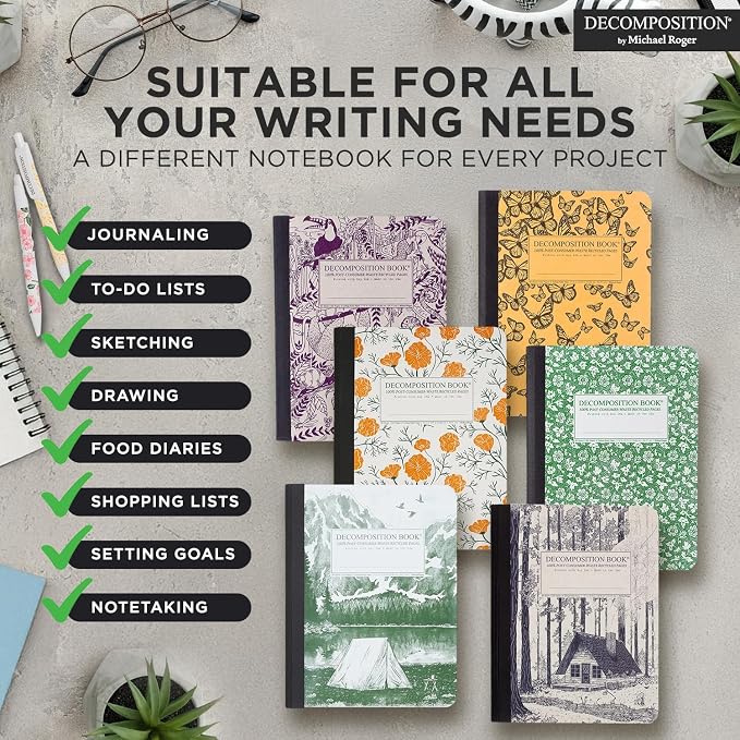 Decomposition Celestial Composition Notebook - 9.75 x 7.5 Journal with 160 Lined Pages - Notebooks for School Supplies, Home & Office - 100% Recycled Paper - Made in USA