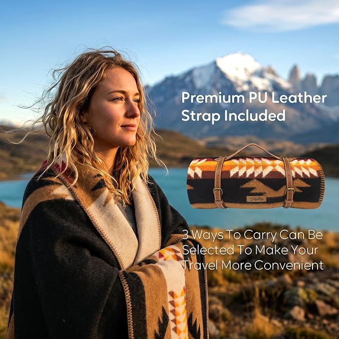 Molithe 100% Wool Blanket, 62" x 86", Warm, Thick, Washable, Military | Great for Camping, Outdoors, Sporting Events, Survival Kits Dusty Sage