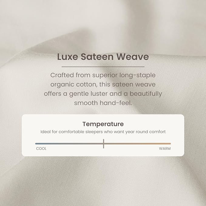Bioweaves 100% Organic Cotton King Pillow Cases 300 Thread Count Soft Sateen Weave GOTS Certified – King Size, Set of 2, Cream