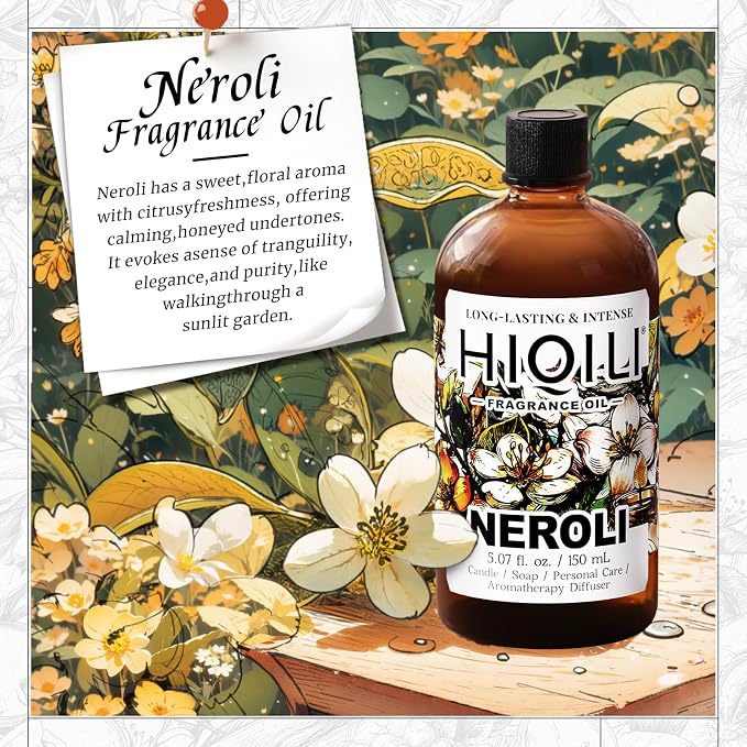 HIQILI Neroli Fragrance Oil for Perfume Making & Add to Body Lotion | for DIY Candle & Soap Making, Add to Body Lotion and Handcream - 5.07 FL Oz / 150ML
