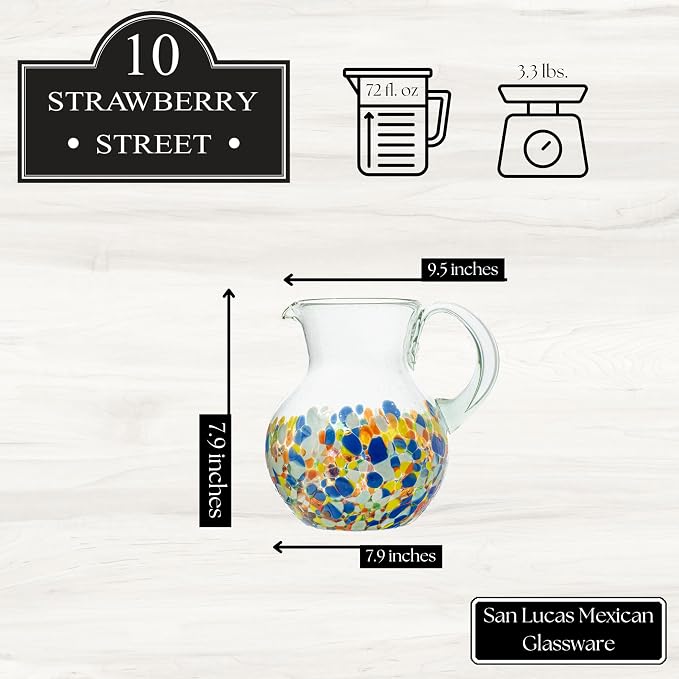 10 Strawberry Street San Lucas Mexican Glassware, Pitcher
