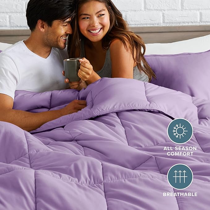Bare Home Comforter Set - Oversized King Size - Ultra-Soft - Goose Down Alternative - Premium 1800 Series - All Season Warmth (Oversized King, Lavender)