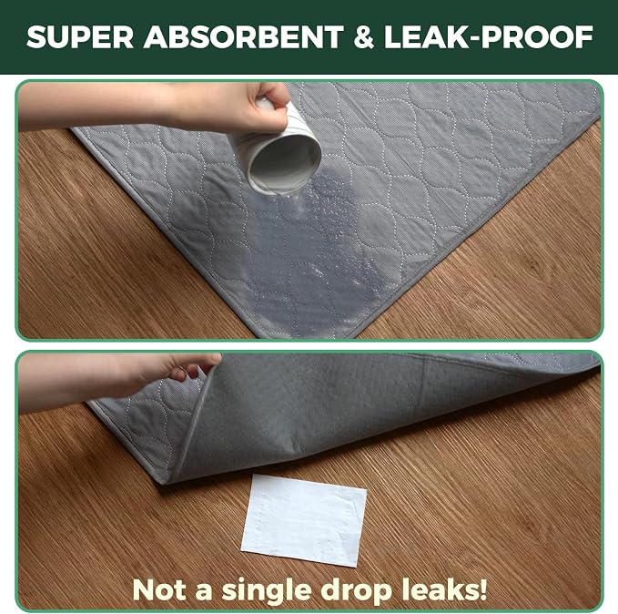 FXW Washable Pee Pads for Dogs, Puppy Pads with Super Absorbent, Specifically Designed for FXW Rollick/Homeplus 32inch 6 Panels Dog Playpen, 43" x 71" Rectangle, Gray, 1 Pack
