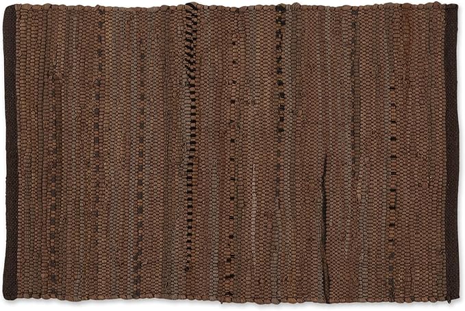 DII Chindi Home Collection Handwoven Multicolor Area Rag Rug, 20x31.5, Leather Brown