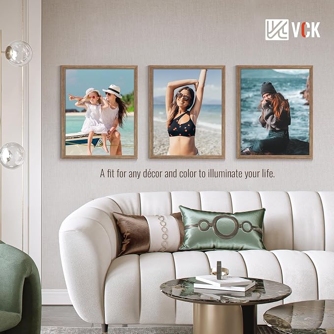 VCK 24x30 Poster Frame Set of 4 - Walnut, Gallery-Quality Wood Picture Frames, 1.1-Inch Wide Border, Polished Plexiglass, Vertical or Horizontal Wall Display for Photo/Art/Prints, Walnut