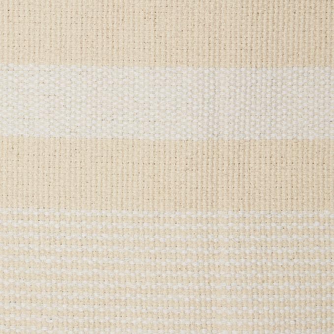 DII Woven Rag Rug Collection Recycled Yarn Cabana Stripe, 2x3', Natural