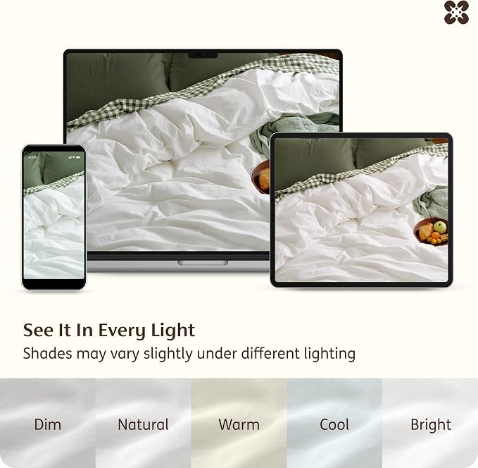 Bedsure Duvet Cover King Size - 100% Washed Cotton, Linen-Like Minimalist Bedding - PureWoven Plain Soft Comforter Cover for All Seasons, 1 Duvet Cover Only (Natural White, 104" x 90")