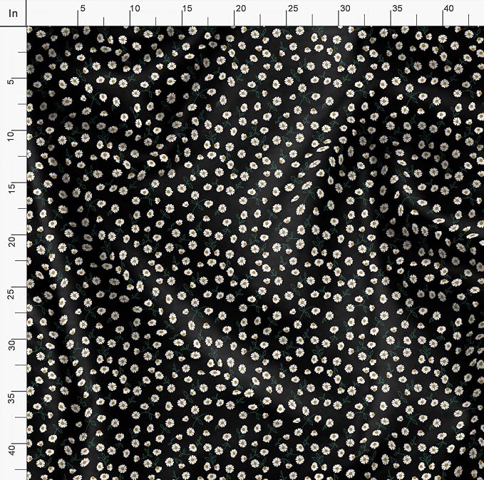 Soimoi Lightweight Velvet Fabric - Black - Floral Print, Unstitched Material - 58" Wide, Perfect Fabric for Upholstery, Fashion and Craft Projects, 1 Yard