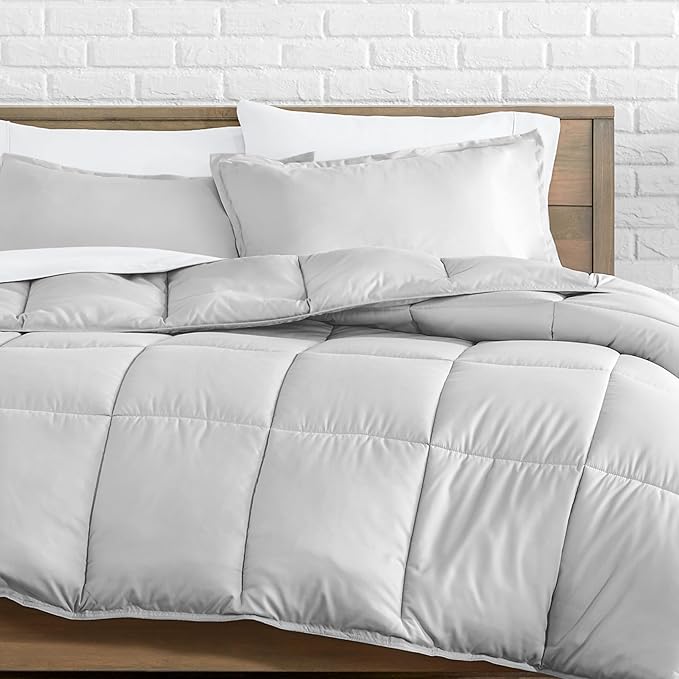 Bare Home Comforter Set - Twin/Twin Extra Long Size - Ultra-Soft - Goose Down Alternative - Premium 1800 Series - All Season Warmth (Twin/Twin XL, Cloud Grey)