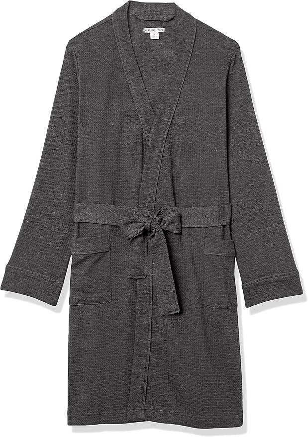 Amazon Essentials Women's Lightweight Cotton Waffle Mid-Length Bathrobe (Available in Plus Size)