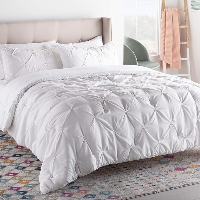 LINENSPA All Season Hypoallergenic Down Alternative Microfiber Comforter, Full, Bright White