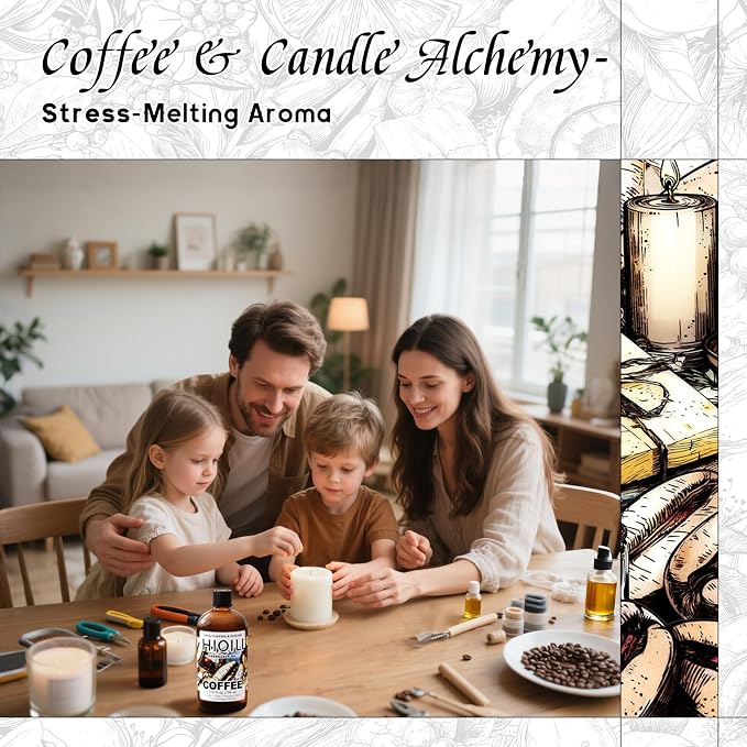 HIQILI Coffee Fragrance Oil for Candle Making & Diffusers Use - 5.07 Fl Oz | for Scent Humidifier, Perfect for Soap, Body Scrubs & Perfume Making, New Car & Home - 150 ML