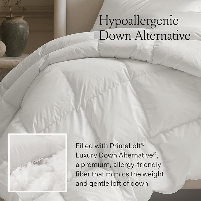 BOLL & BRANCH Down Alternative Duvet Insert - Full/Queen, Midweight - Luxury Shell - Hypoallergenic Primaloft Luxury Down Alternative Fill