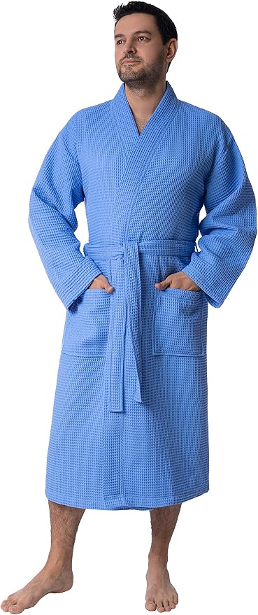 BAGNO MILANO Mens Robes, Waffle Robes For Men, Turkish Cotton Mens Bathrobes