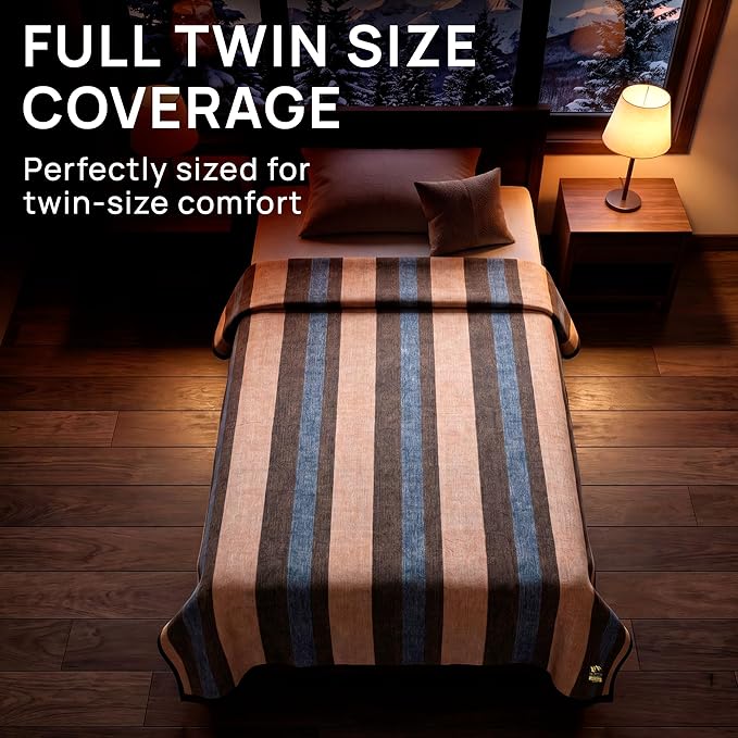 Desert Breeze Distributing Alpaca & Merino Sheep Wool Blanket Twin Size, 100% Wool Bed Blanket, Heavyweight Warm Winter Blanket for Extreme Cold, Woven in Peru, Earth Tones