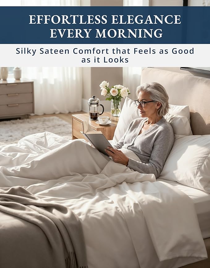 LANE LINEN 100% Egyptian Cotton Extra Long Twin Sheets - 1000 Thread Count, Soft & Comfy No Pill Fade Resistant Twin XL Sheet Sets Perfect for Hospital Beds and Dorm Room, 15" Deep Pocket - White