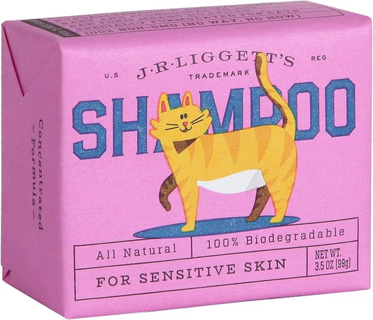 J.R.LIGGETT'S Cat Shampoo Bar, Natural Cleansing Bar for Cats with Sensitive Skin, Hypoallergenic Feline Formula Gently Deep Cleans with No Essential Oils, Detergent-Free, 3.5 oz