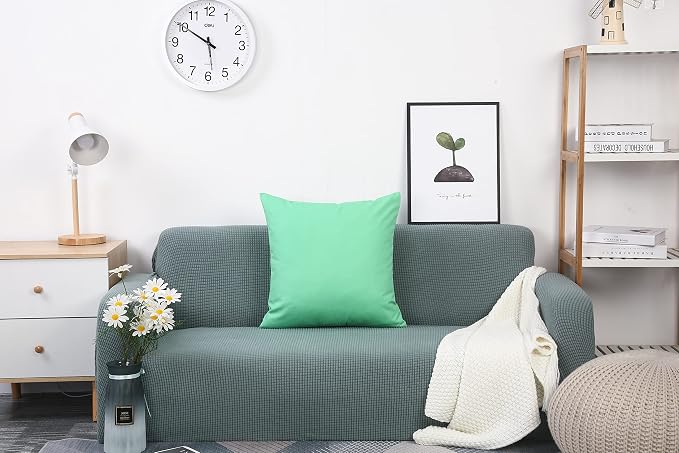 TangDepot 100% Cotton Solid Throw Pillow Cover 28x28 Mint Green | 100% cotton, same-color zip, machine wash & air dry. For living room, bedroom, office, car. 42 colors, 606 sizes. Cover only.