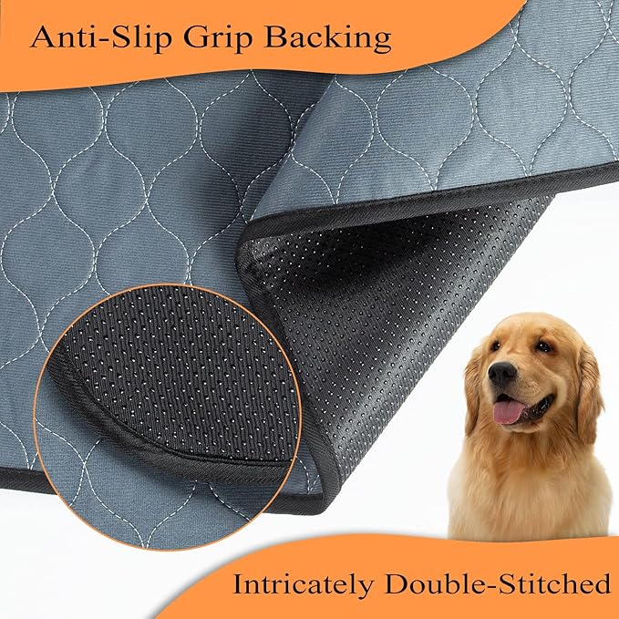 Bunlitent Washable Pee Pads 5 Pack, 24" x 36", Reusable Pee Pads for Dogs, Puppy Pads Washable with Quick Dry, Anti-Slip Dog Pee Pads, Whelping Pads, Dog Carpet