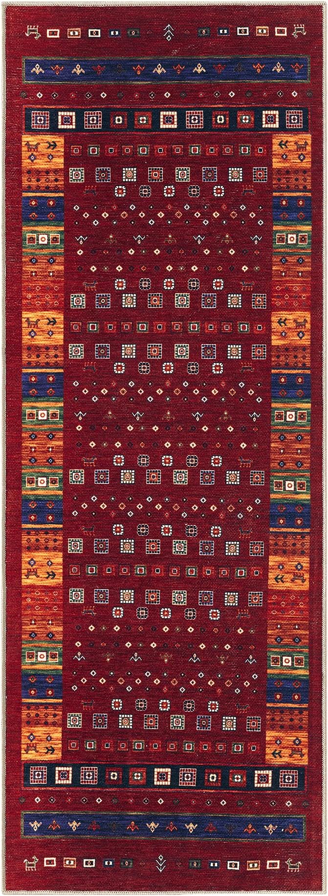 Keen Home Design 30"x144" Rug - Machine Washable Runner Rug with Non-Slip Backing, Ideal for Hallway, Entryway, Kitchen, Laundry Room - Vintage, Easy Clean, Durable, Low Pile - (2'6" x 12')
