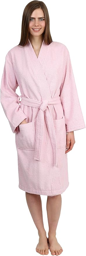 TowelSelections Womens Robe Cotton Kimono Bathrobe for Women Knee Length Terry Cloth Towel Robes for Women XS to 4X
