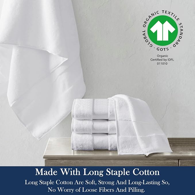 Organic Cotton Luxuriously Plush Bath Towel Pack of 4 | GOTS & OEKO-TEX Certified | Premium Hotel Quality Towels | Feather Touch Technology|650 GSM Long Staple|Soft, Quick Dry & Ultra-Absorbent