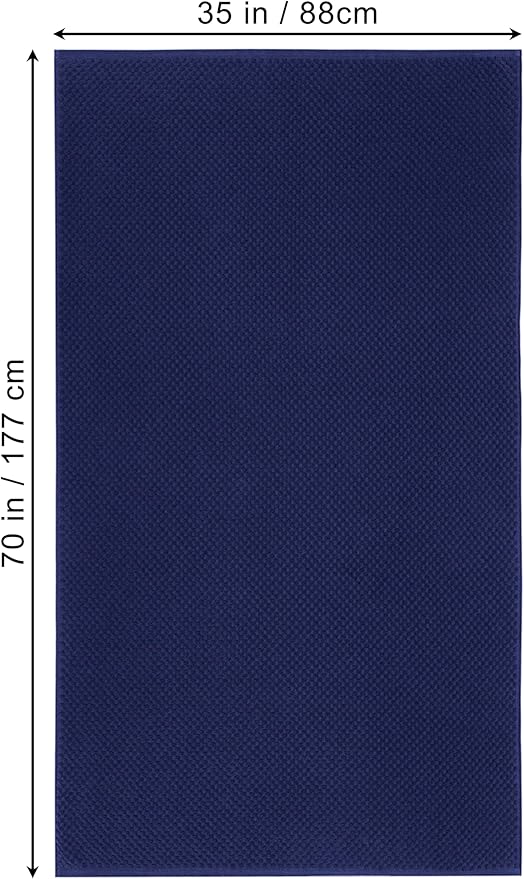 COTTON CRAFT Waffle Bath Sheets - Luxurious 2 Pack Euro Spa Waffle Weave Bath Sheets - Large 100% Ringspun Cotton Bath Towels - Absorbent Quick Dry Bathroom Towel Set - Oversized 35 x 70 inches - Navy