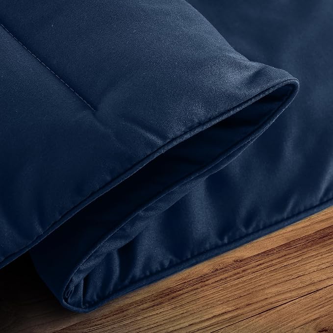 LUX Décor Twin Comforter – 92x68 Ultra-Soft Down Alternative Duvet Insert with Corner Tabs & Box Stitching, Hotel Quality Plush Hypoallergenic Microfiber, Oeko-TEX Certified – Navy Blue