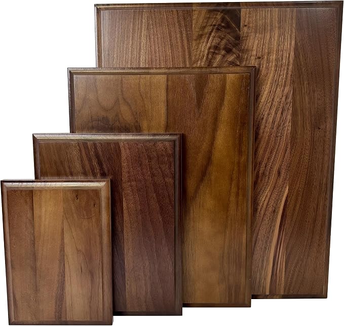 Genuine Walnut Blank Plaques – Award & DIY Engraving Boards | 100% Solid Wood, Multiple Sizes, Cove-Edge, Laser Engravable & Wall Mount Ready (12x15 inch)