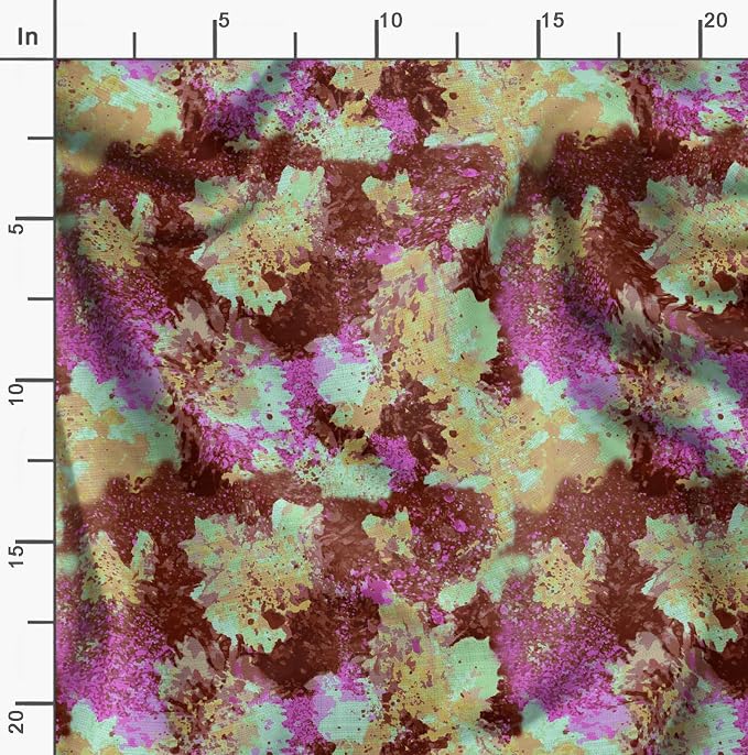 Soimoi Floral Print - Brown, Moss Georgette Fabric Material - 42 Inch Wide, 1 Yard, Unstitched Versatile Fabric for Dresses, Skirts, Blouses, Drapery Projects