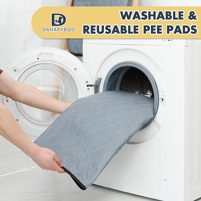 DAHAPYBOO Extra Large Washable Pee Pads for Dogs 65x48,6Pack | Reusable Puppy Pads for Dogs Non-Slip Waterproof Pet Training Pads for Crate, Playpen, Bed, Sofa,Whelping Box, Potty Training