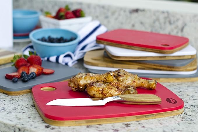 Architec FlipChop Reversible, Bamboo and Plastic Cutting Board, 11x15-Inch, White