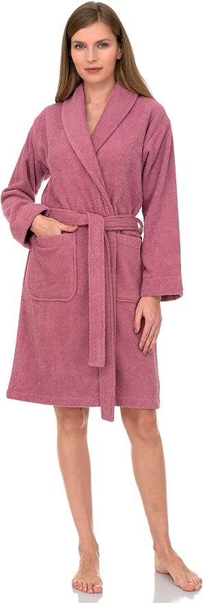 TowelSelections Women’s Robe, 100% Cotton Short Terry Shawl Bathrobe