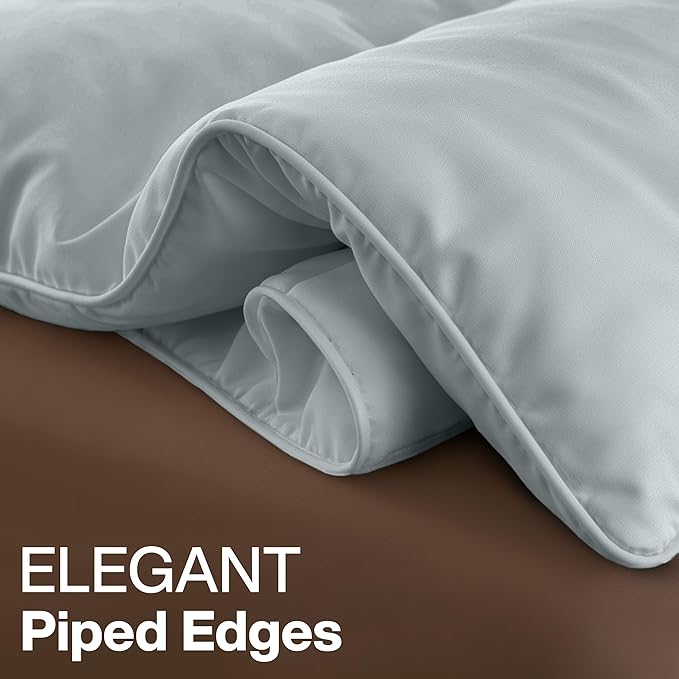 Utopia Bedding Twin Comforter Duvet Insert, Quilted Light Grey Comforter with Corner Tabs, Box Stitched Down Alternative Comforters Twin Size 64 x 88 inches