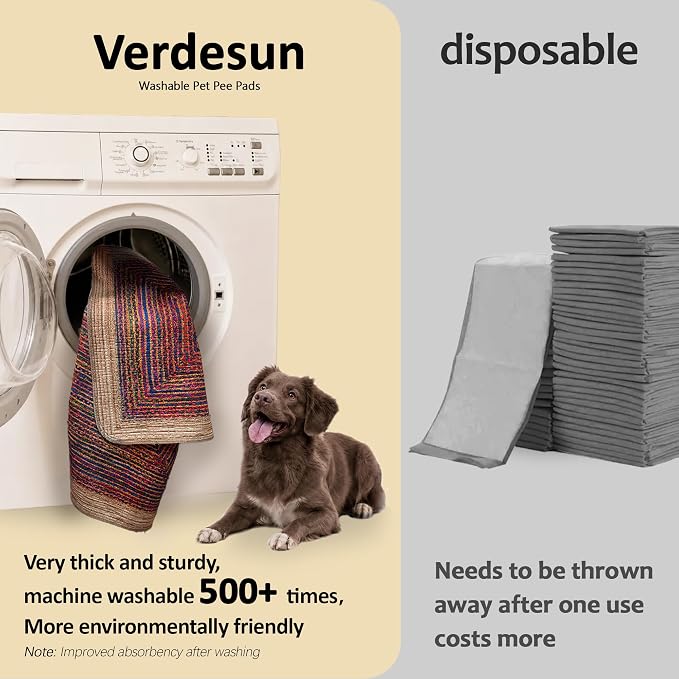 Washable Pee Pads for Dogs, Reusable Puppy Potty Training Pads, Ultra-Absorbent Thick Waterproof Leak-Proof Non-Slip Pads & Mat for Crate, Playpen, Floor, Whelping & Housebreaking , 2 Pack 36"x36"