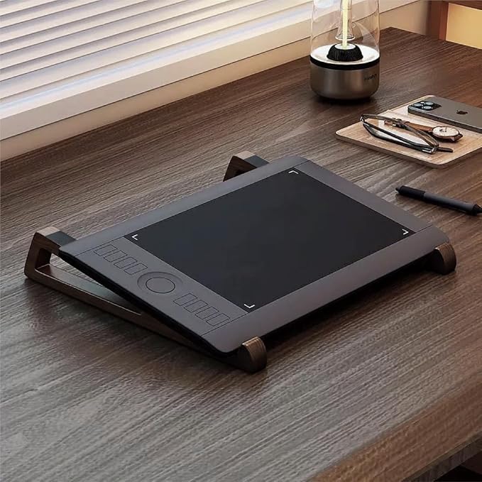 Bamboo Laptop Stand for Desk – Ergonomic, Space-Saving, Lightweight Stand for Laptops, iPads, and Tablets (Brown)