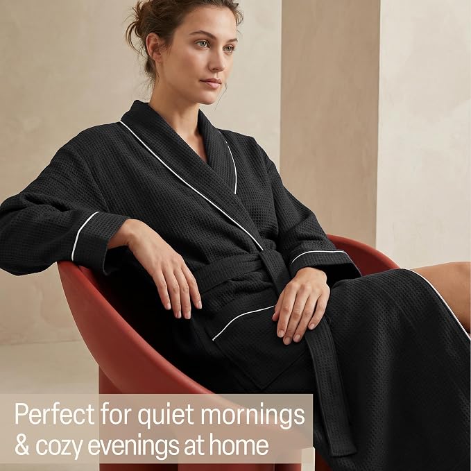Get Trend Waffle Robes for Women S-2XL, Lightweight Soft Bathrobes, Cozy Loungewear House Coat for Spa, Shower & Hotel