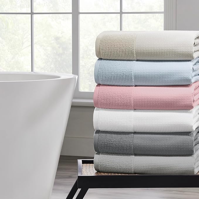 Modern Threads Waffle-Rib 6-Piece Towel Set – Premium Cotton Bath Towels, Ultra-Absorbent & Soft, Elegant Waffle Texture for Bathroom & Spa, Air
