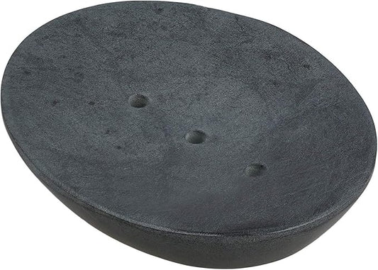 Ajuny Self Draining Soap Dish with Drain Durable Waterfall Stone Soap Tray Holder Soap Saver for Shower, Bathroom, Kitchen, Bathtub Easy Clean - Grey | Soap Saver Tray Natural Stone Plate for Kitchen Countertop Shower Bathroom Accessories Non-Slip Keep...