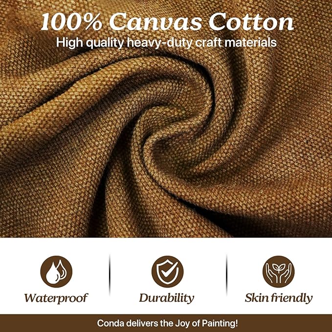conda Chef Apron, 1 Pack, Cross Back Straps Apron with Pockets for Men Women, Cotton Canvas Adjustable Work Apron for Cooking Pottery Baking Serving